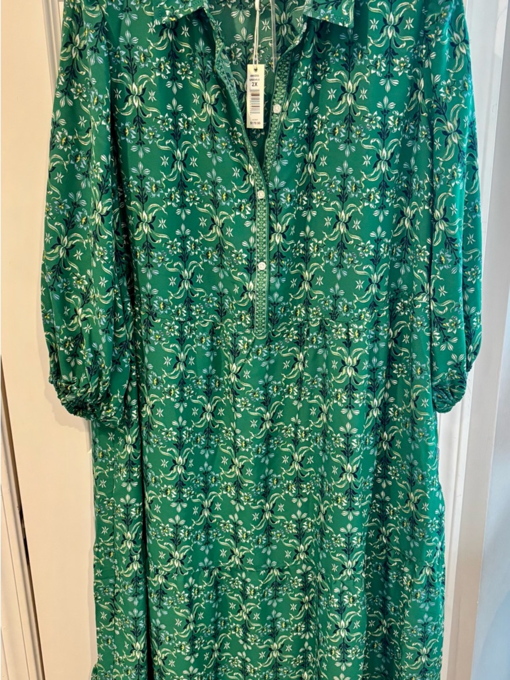 NWT Max Studio Green Floral Print Dress